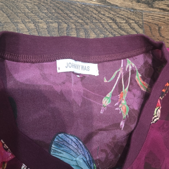 Johnny Was Brooklyn Butterfly Print Silk Pajama Pants Shorts And Top - Picture 4 of 5